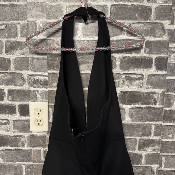NWT Lovers + Friends Lennox JUMPSUIT black halter neck low cut back fitted - Picture 8 of 13